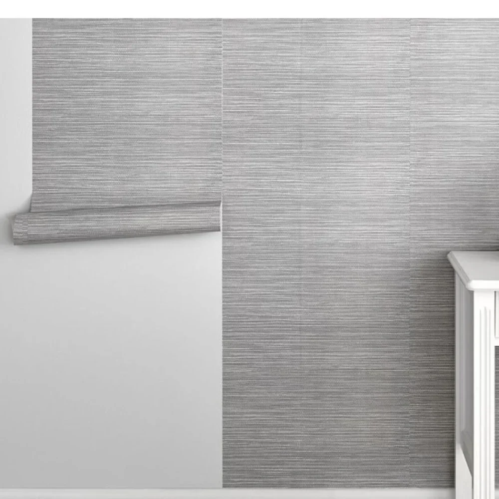 Pottery Barn Kids Seagrass Peel & Stick Wallpaper Grey - Discontinued color